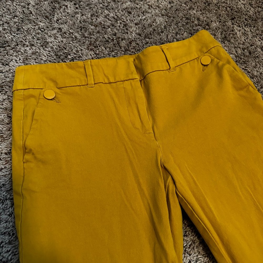 LOFT - Yellow Skinny Ankle Stretch Work Pants - Size 8P
